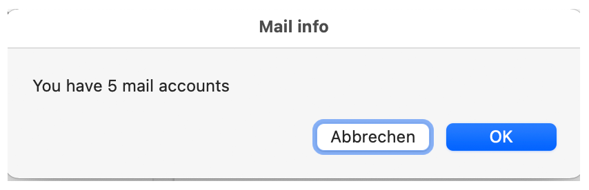 Displaying the number of mail accounts