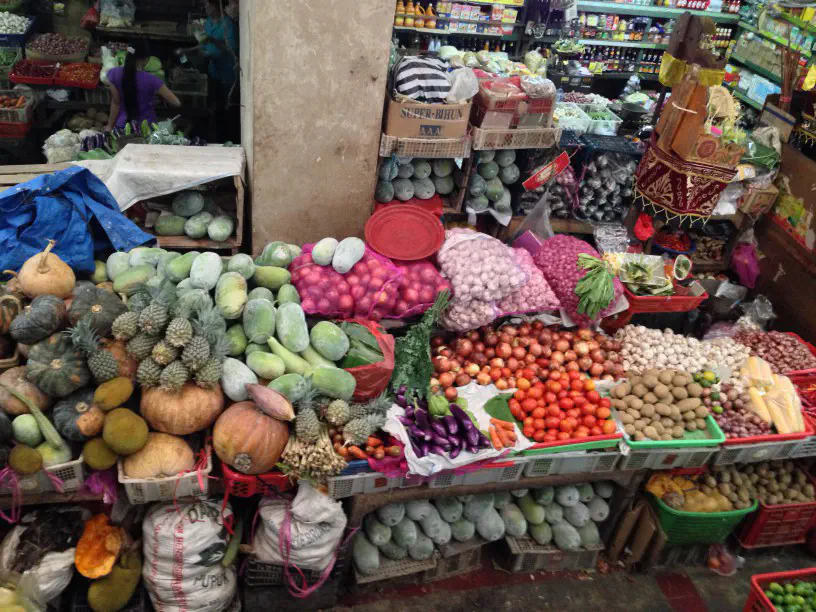 Obst und gemuese auf dem markt