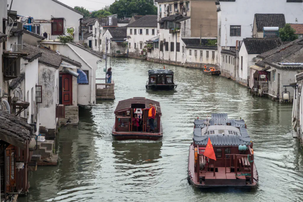 Kanal mit booten suzhou