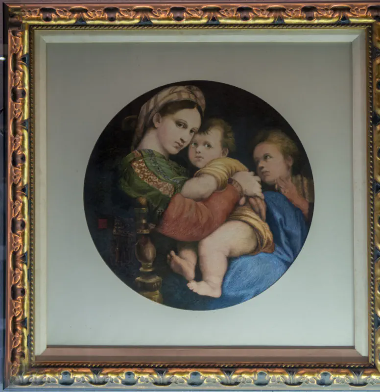 Maria mit Kind, Seidenbild